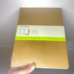 Cahiers Moleskine Set of 3 Plain Journals 120 Pages 7.5" x 9.75" Tan Notebook